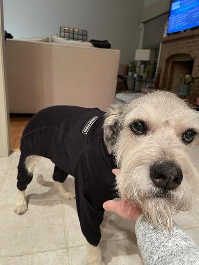 Benny tries on hisCanada Pooch long johns