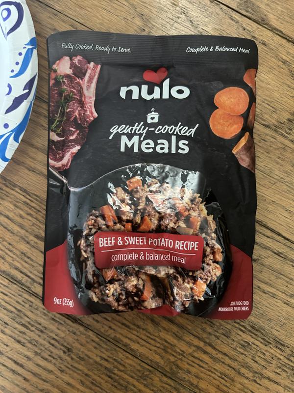 Nulo Gently-Cooked Meals Beef & Sweet Potato Recipe Wet Dog Food, 9-oz pouch, case of 8