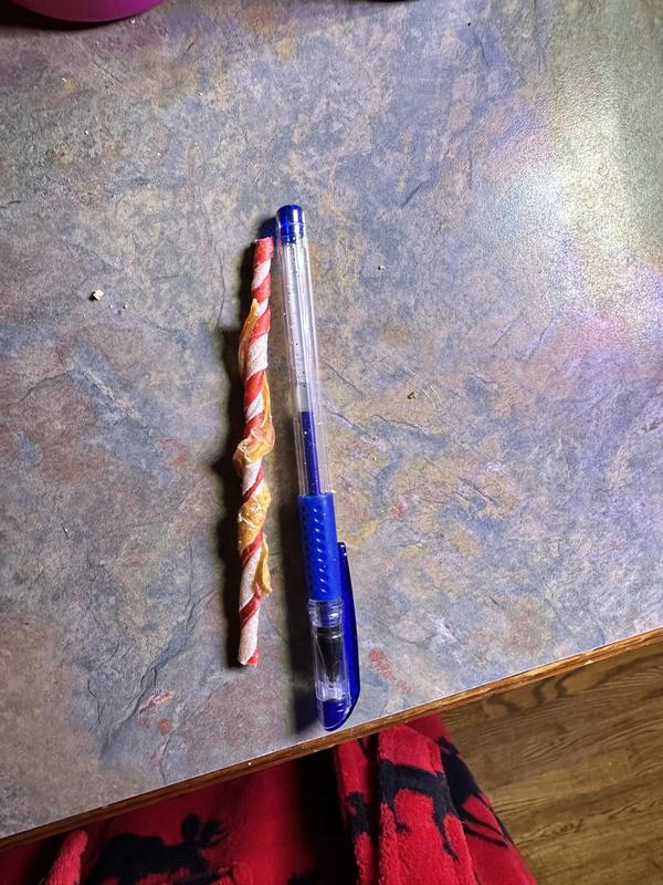 Every treat in the bag was like this. Thinner than a pen.