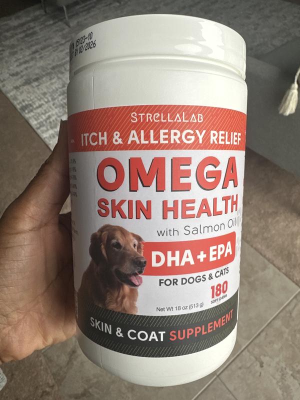 STRELLALAB Fish Oil DHA + EPA Omega3 Soft Chews Dog Skin & Coat