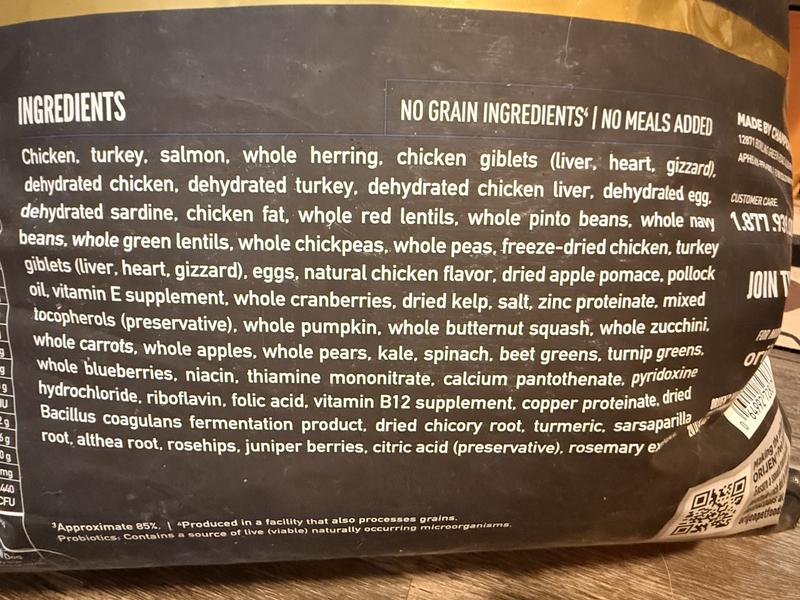 Ingredients list