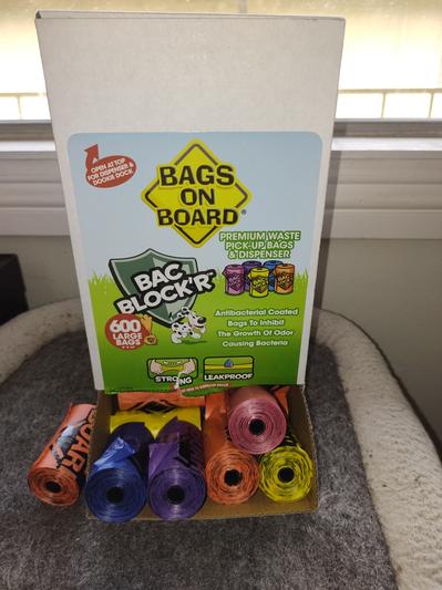 Bags on Board Dog Poop Bags Dispenser with Refill Bags