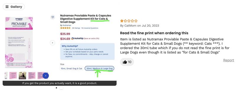 Title (caption) of the product is typed in wrong - this screenshot is of a review warning buyers back in 2023!