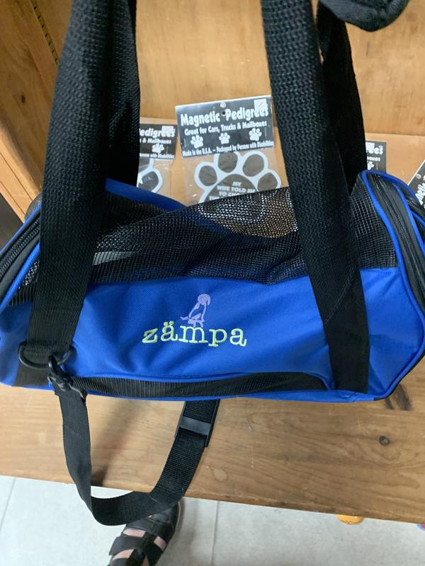 ZAMPA SoftSided AirlineApproved Dog & Cat Carrier Bag, Blue, Small