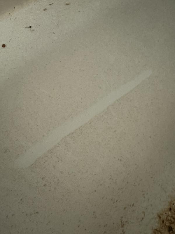 so much dust… my finger through it