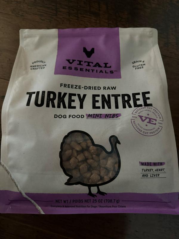 Vital Essentials Turkey Entree Nibblets Grain-Free Freeze-Dried Dog Food