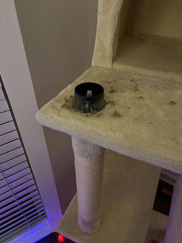 This is where one of the perches just came apart and broke off