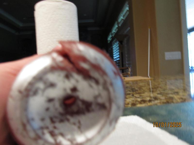 Notice the silver is coming off.