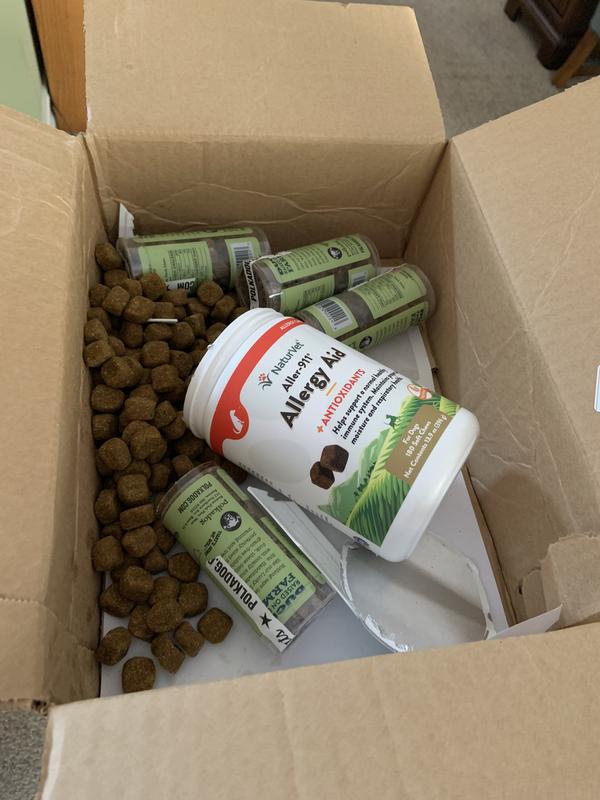 Sad, small plastic pieces of the container mixed in with the pellets