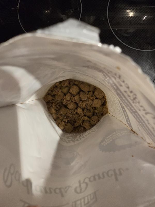 Food crumbles and doesn't hold its shape