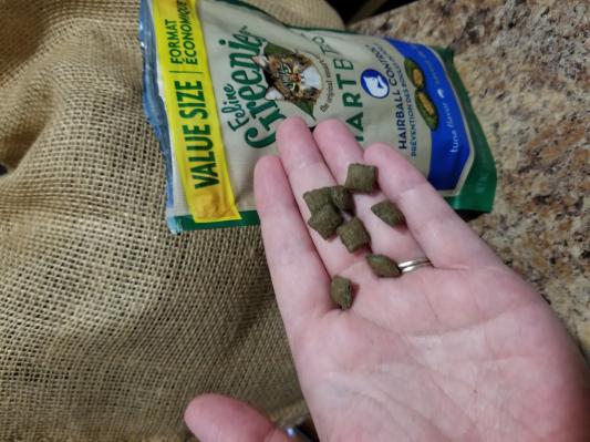 The size of the treats are perfect for even small cats.