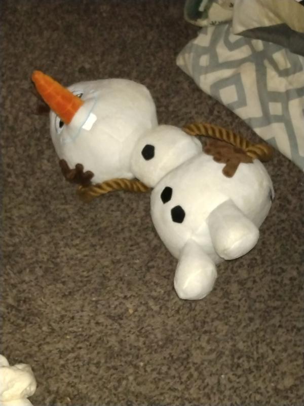 Disney Frozen's Olaf Plush with Rope Squeaky Dog Toy