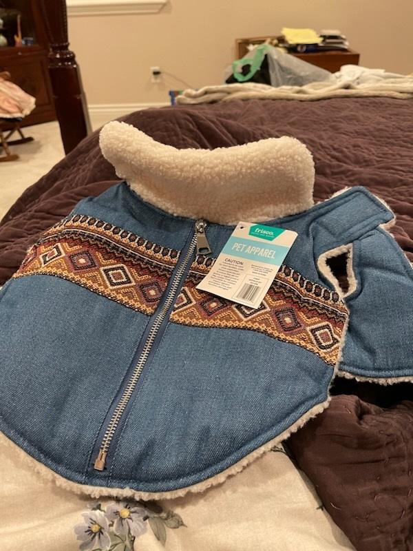 Frisco Mid-Heavyweight Western Fleece Lined Faux Zipper Dog & Cat Coat