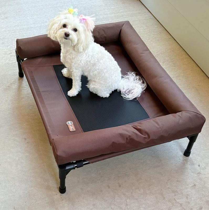 K H PET PRODUCTS Original Bolster Pet Cot Elevated Dog Bed Chocolate Large Chewy