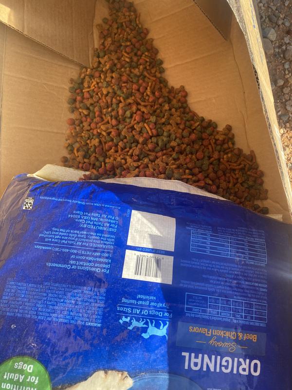 Dog food spilled all over