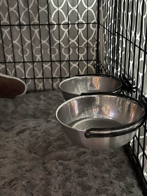 8 oz. Stainless Steel Hanging Pet Bowls (2-Pack)