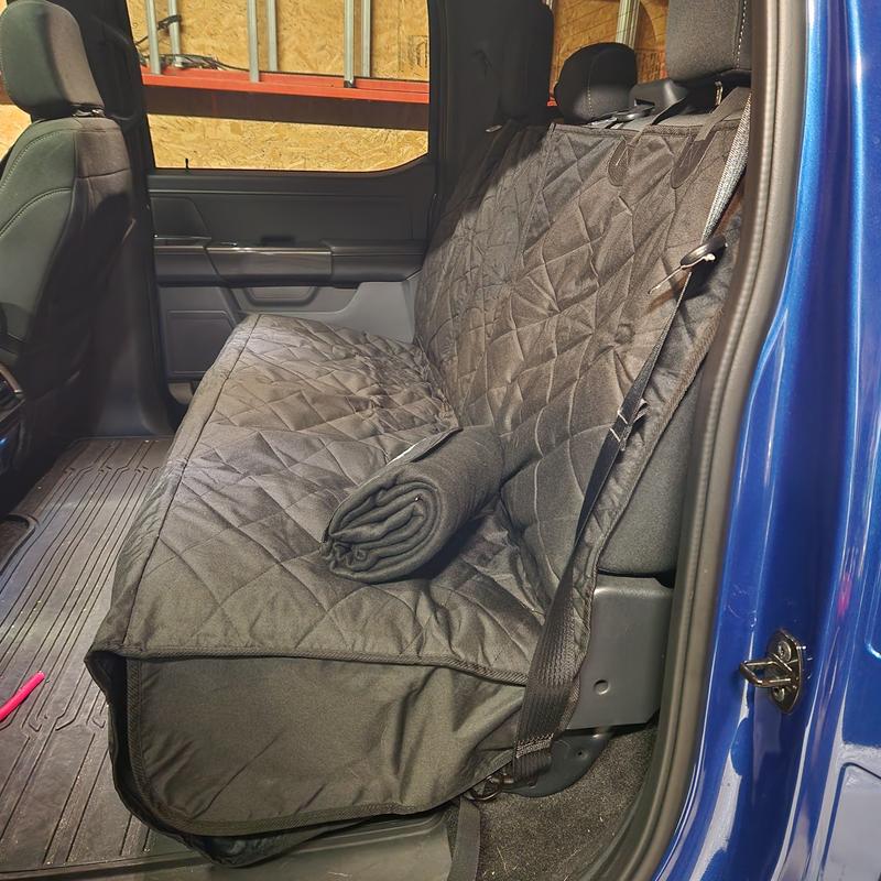 4KNINES Split Rear Seat Cover with Hammock, Black, Regular - Chewy.com