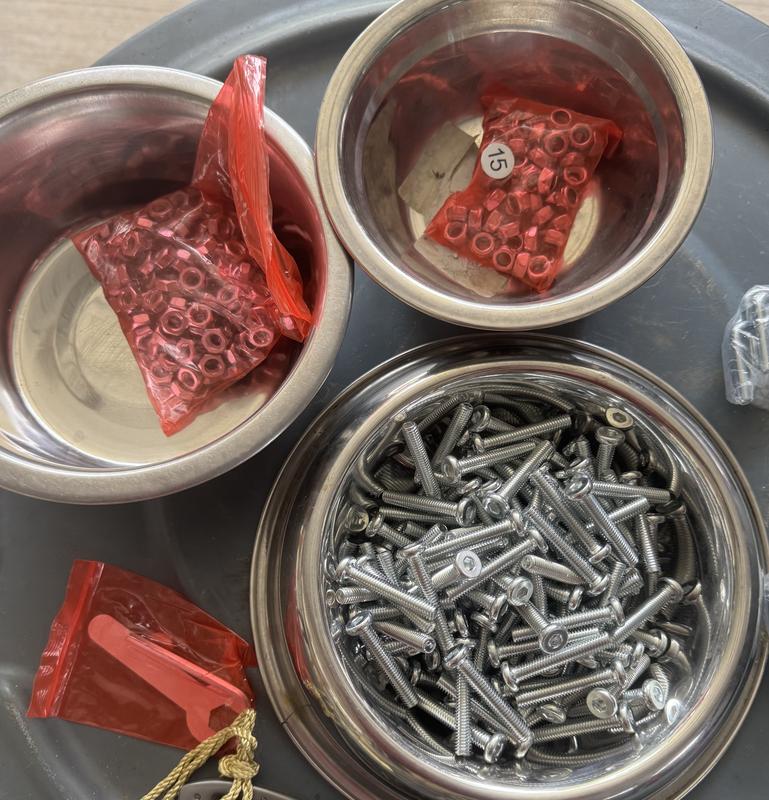 Make sure to separate all parts in advance as some of the nuts are lock nuts for the bottom assembly