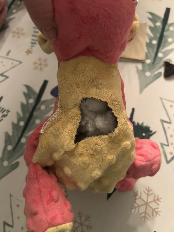 Then she took a chunk right out of the middle of the chest. No seam. Real good “Chew guard”