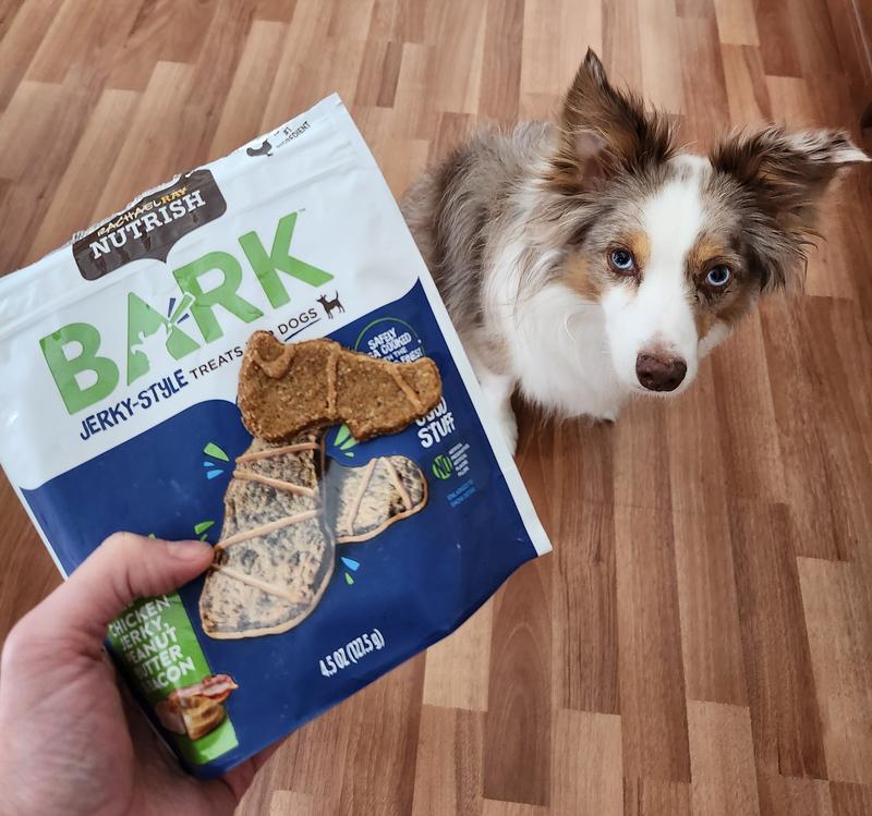 Rachael Ray Nutrish Bark Jerky-Style Peanut Butter & Bacon w/Real Chicken Jerky Dog Treat, 4.5-oz pouch