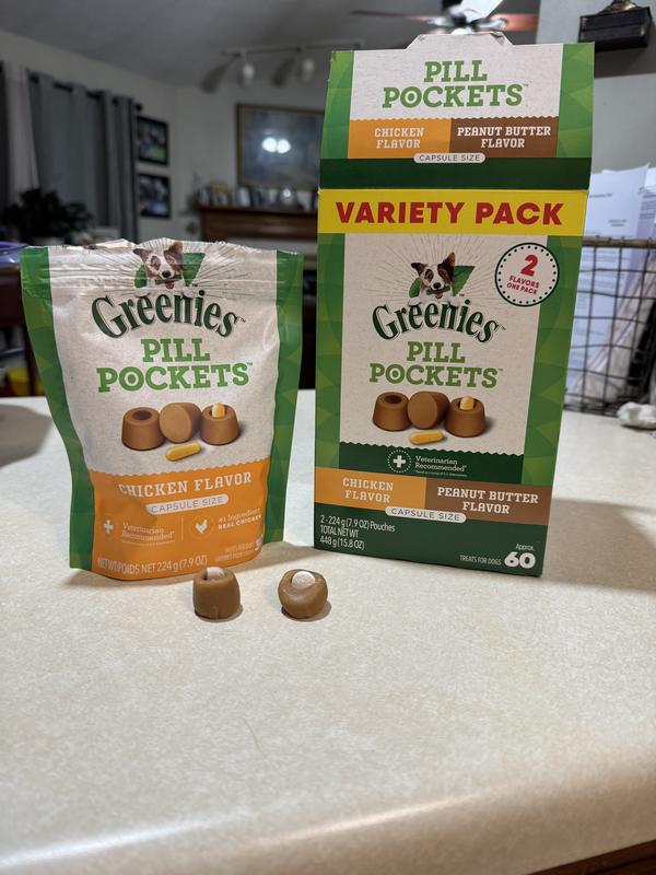 Open with the pills. These are big enough for small or large pills. I sometimes will put in two if I am low on them.