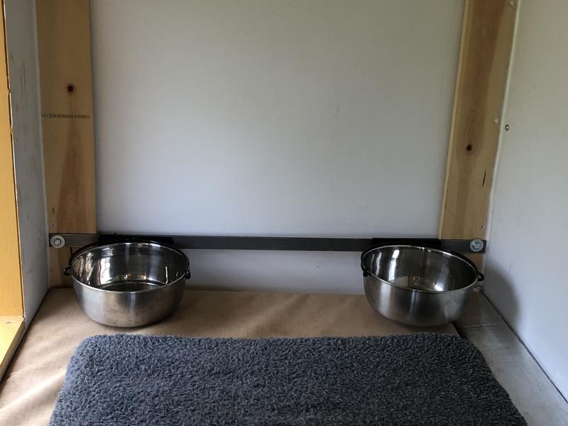 Bowls mounted on steel bar