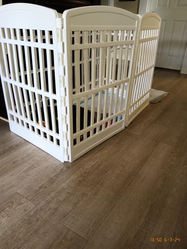 FRISCO 8Panel Plastic Exercise Dog Playpen, 34"H, Gray