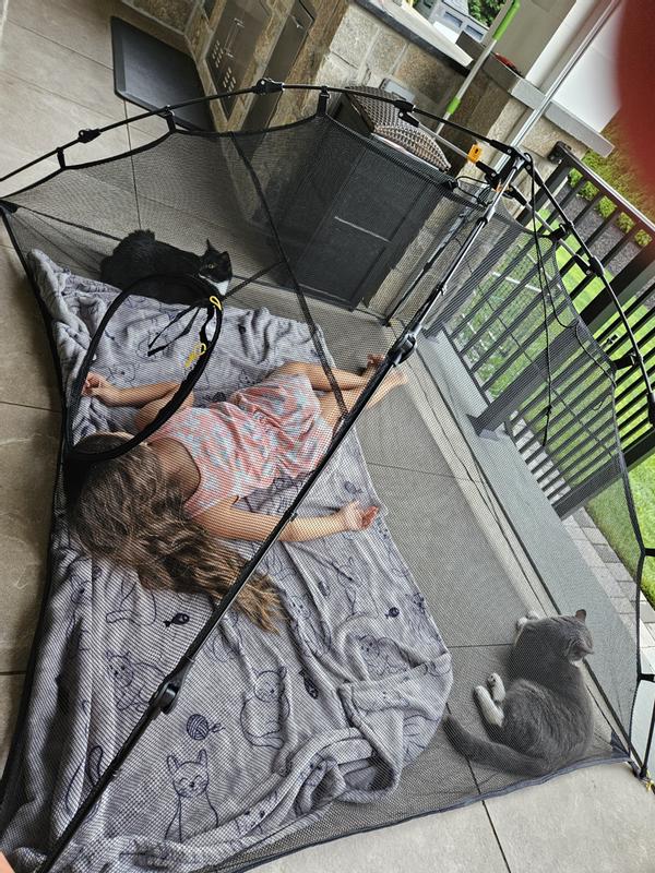 2 cats + 10 year old girl fit easily inside.