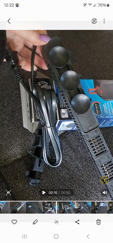 Showing suction cups to keep heater secure