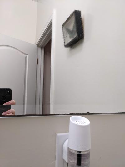 Residue on mirror above diffuser