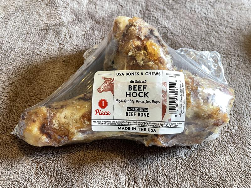 BONES & CHEWS Made in USA Beef Hock Bone Dog Treat, 2 count
