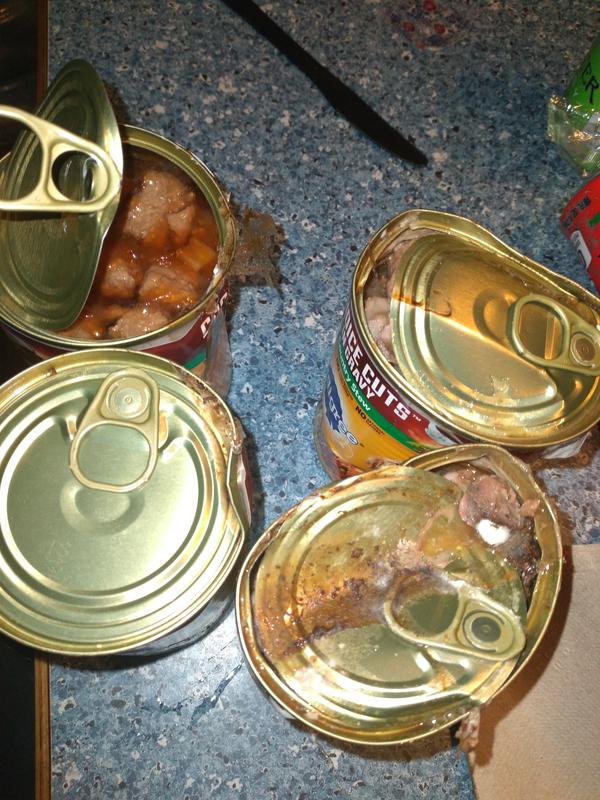 These are the broken cans