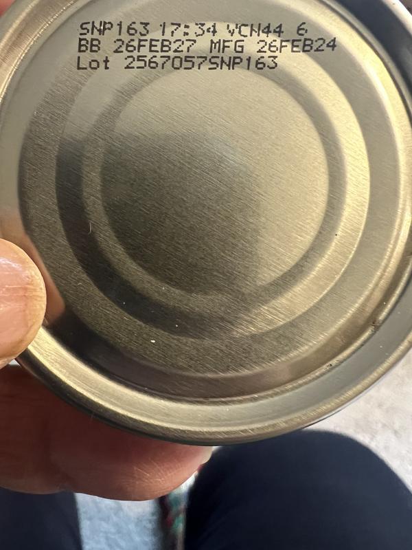 The expiration date and codes of can food.