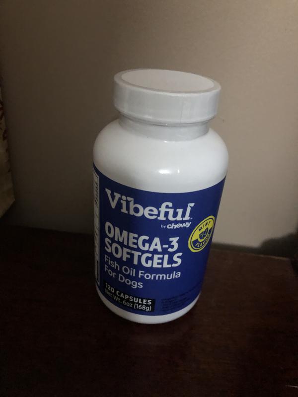 Vibeful Omega 3 Fish Oil Formula Softgels Skin Coat Supplement for Dogs