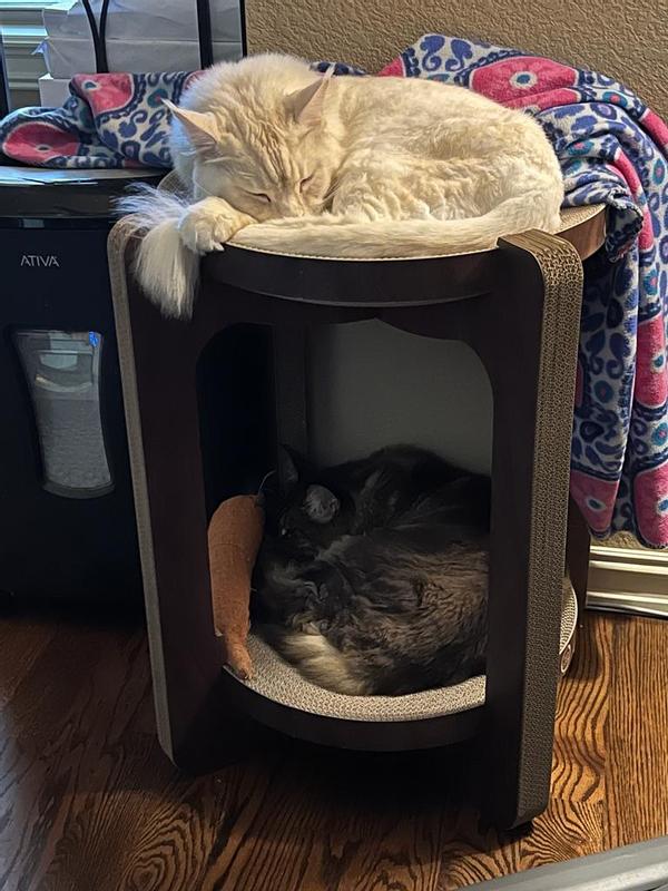 NECOICHI Cozy Cat Scratcher Tower Toy, Dark Cherry, XLarge