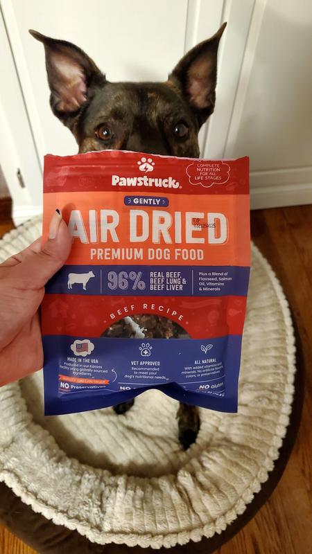 PAWSTRUCK Beef Recipe Grain Free Air Dried Dog Food 2 lb bag