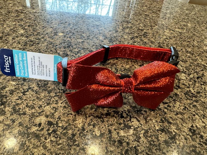 Frisco Glitter Dog Collar with Removable Glitter Bow