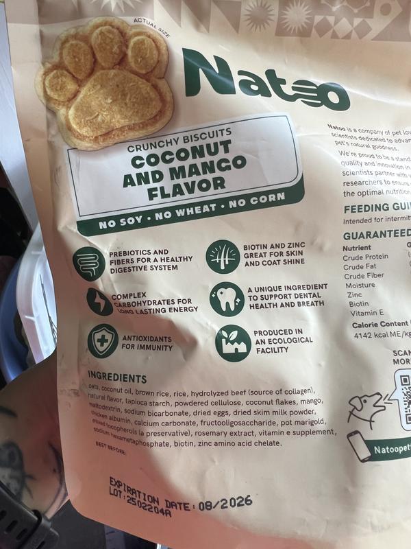 Back of bag showing details and nutritional info