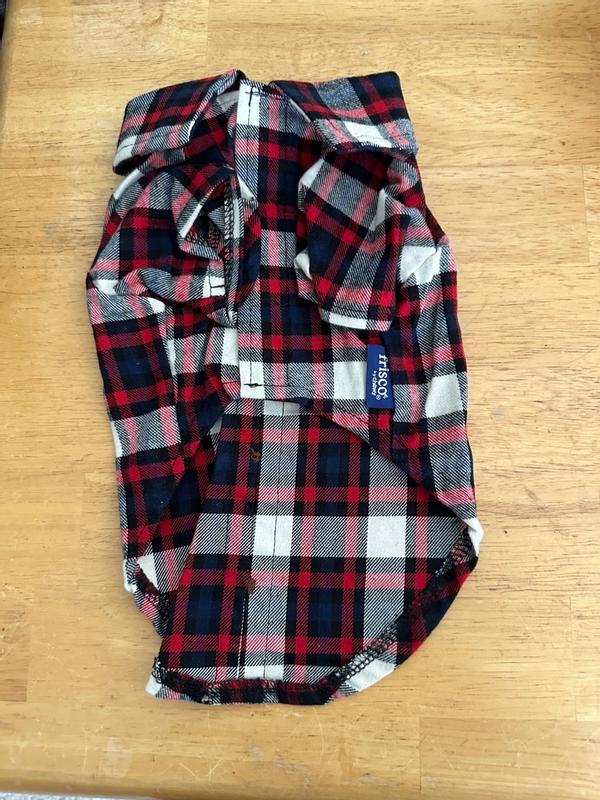 FRISCO Red & Blue Plaid Dog & Cat Flannel Shirt, XX-Large - Chewy.com