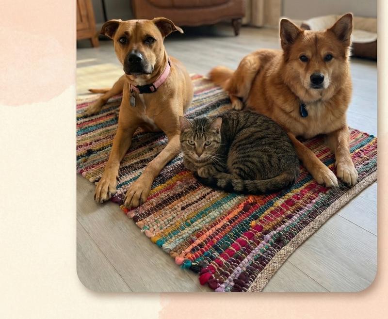 'The Pack' Chara, Sissy and Ben the cat joins the dogs every time!