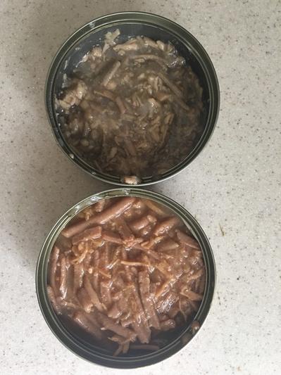 Old on top, new on bottom.