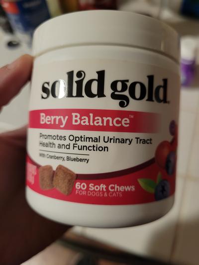 Solid Gold Berry Balance Urinary Health Smoked Bacon Flavor Dog Chews, 7.4  oz., Count of 120