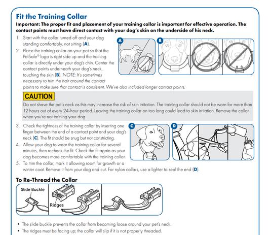 Petsafe remote collar outlet instructions