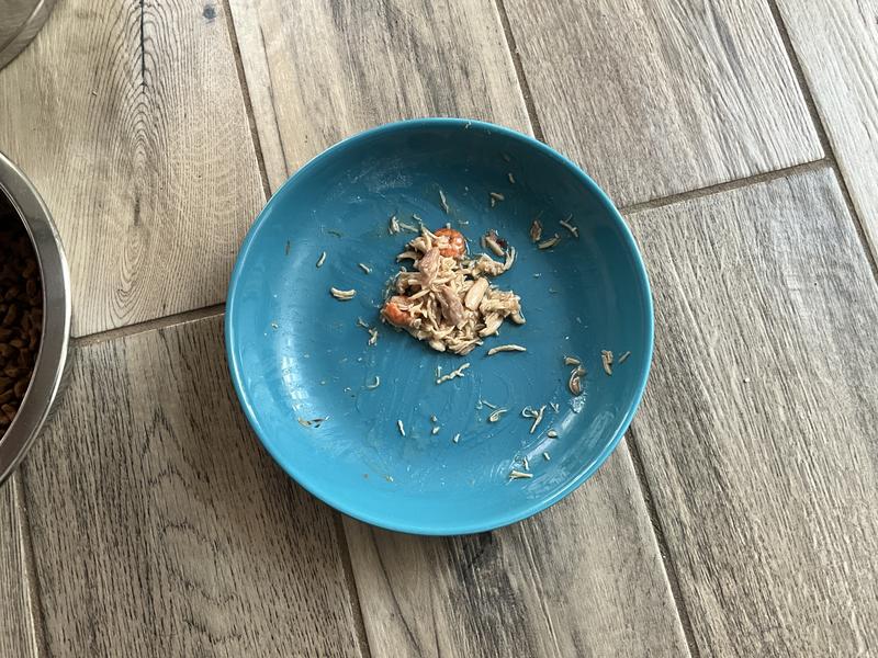 They love it but will not eat the lonely shrimp