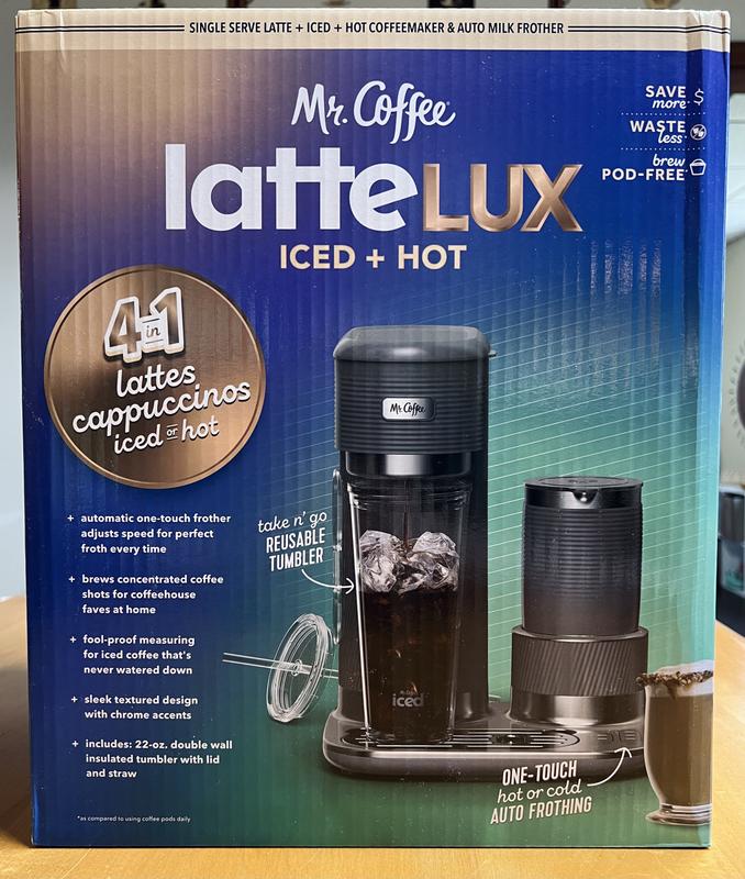 Mr. Coffee 4-in-1 Single-Serve Latte Lux, Iced & Hot Coffee Maker with Milk  Frother