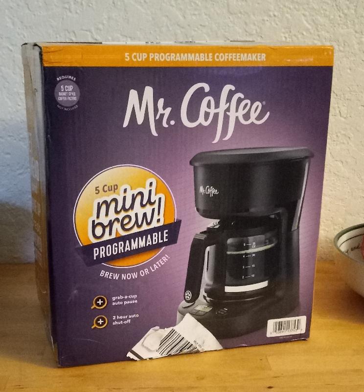 Mr. Coffee® 5-Cup Programmable Coffee Maker, 25 oz. Mini Brew 
