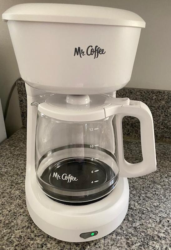 Mr. Coffee 12 Cup Coffee Maker with Easy On/Off LED Switch, White