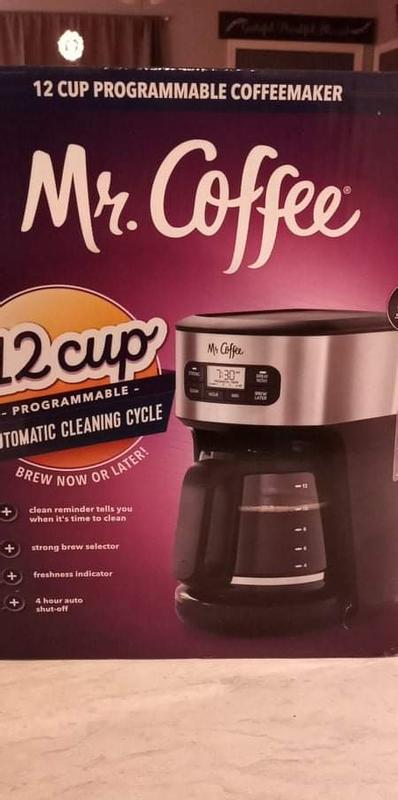 Mr. Coffee 12-Cup Programmable Coffeemaker, Strong Brew Selector, Stainless  Steel