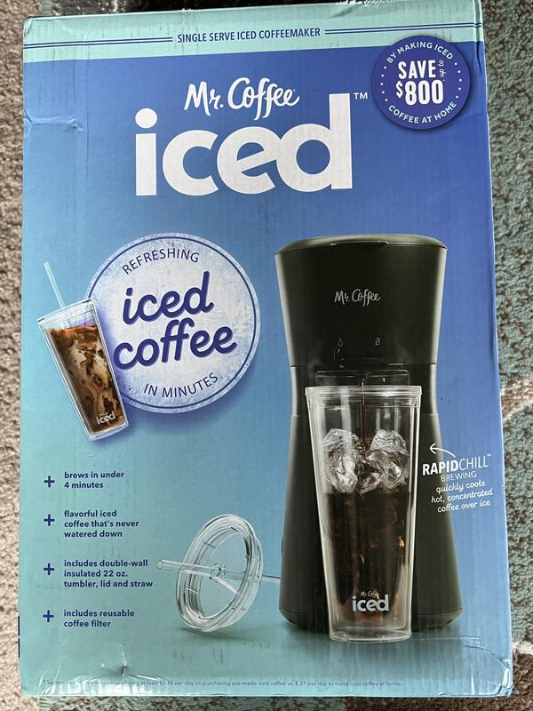 Coffee Iced Coffee Maker with Reusable Tumbler and Coffee Filter Black NEW! Mr 