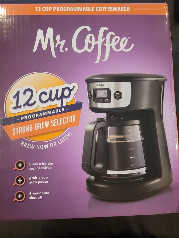 Mr. Coffee® 12-Cup Programmable Coffee Maker with Strong Brew Selector,  Stainless Steel